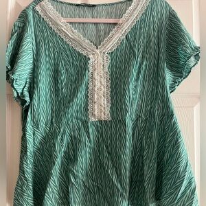 BloomChic 100% Rayon, V-Neck Babydoll top, Size 20